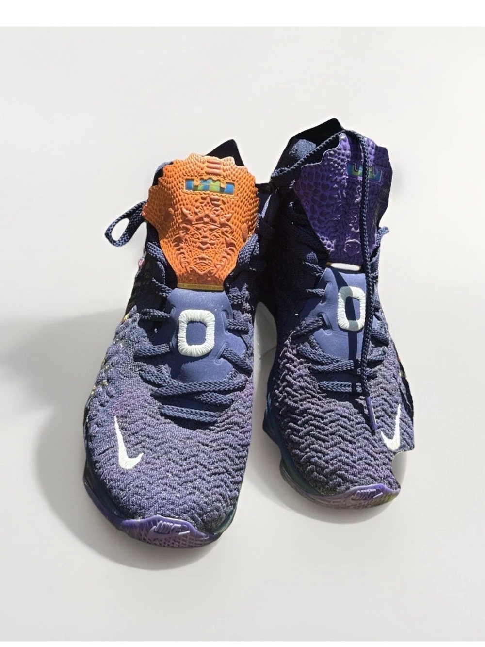 Nike Purple and Orange Men's Athletic Sneakers .7.5 LeBron 17 Monstars NBA ASG